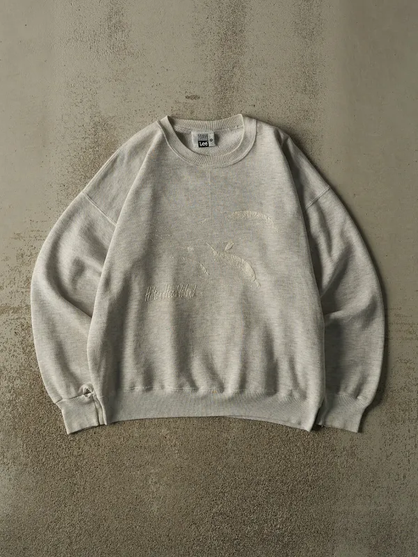 Vintage 90s Heather Grey Hilton Head Island Crewneck (L/XL) made by Rebalance Vintage