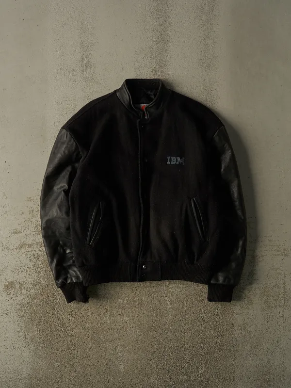 Vintage 90s Black IBM Varsity Jacket (L) made by Rebalance Vintage