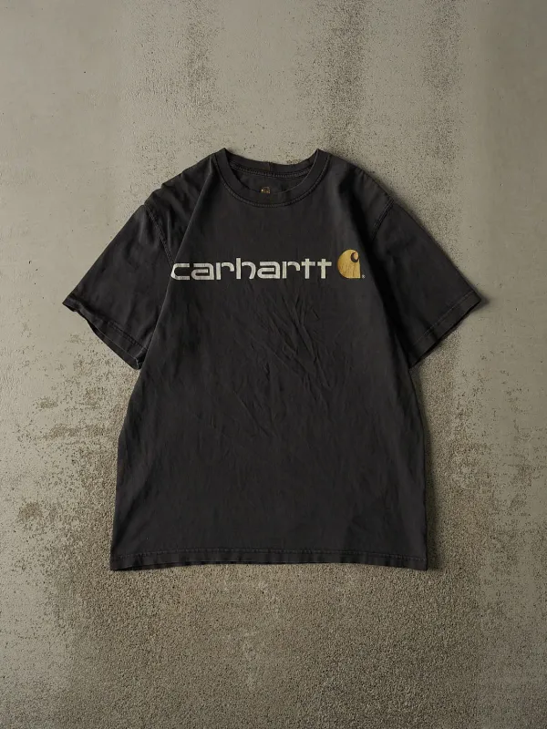 Vintage Y2K Faded Black Carhartt Logo Tee (L) made by Rebalance Vintage