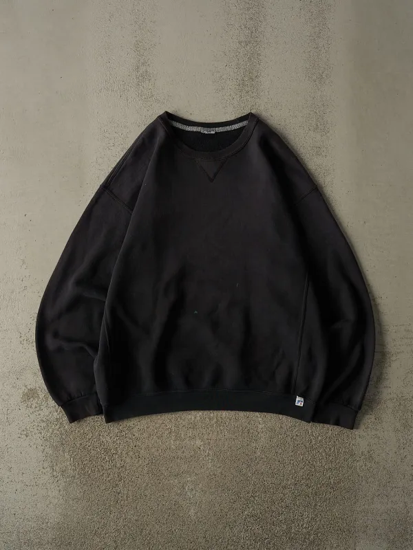Vintage Y2K Faded Black Russell Athletic Blank Crewneck (XL) made by Rebalance Vintage