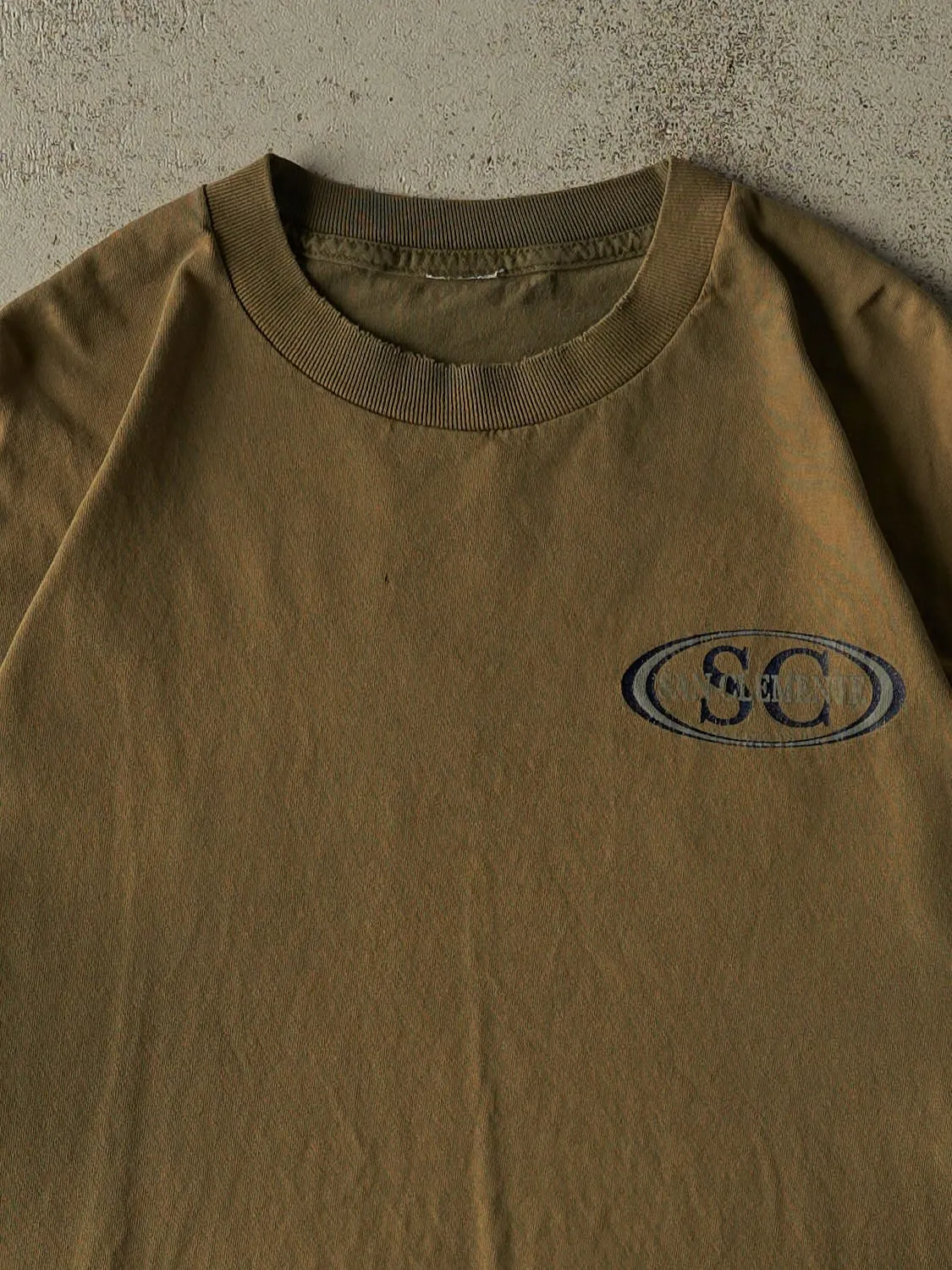 Vintage 90s Sun Faded Green San Clemente Tee (L/XL) sold by Rebalance Vintage product image thumbnail 3