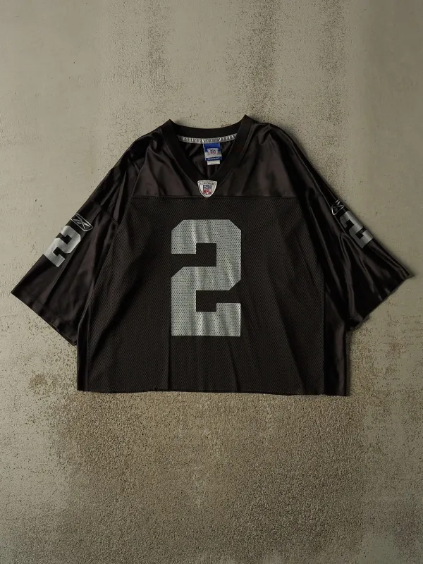 Vintage Y2K Black Oakland Raiders #2 Russell Cropped Football Jersey (L/XL) made by Rebalance Vintage