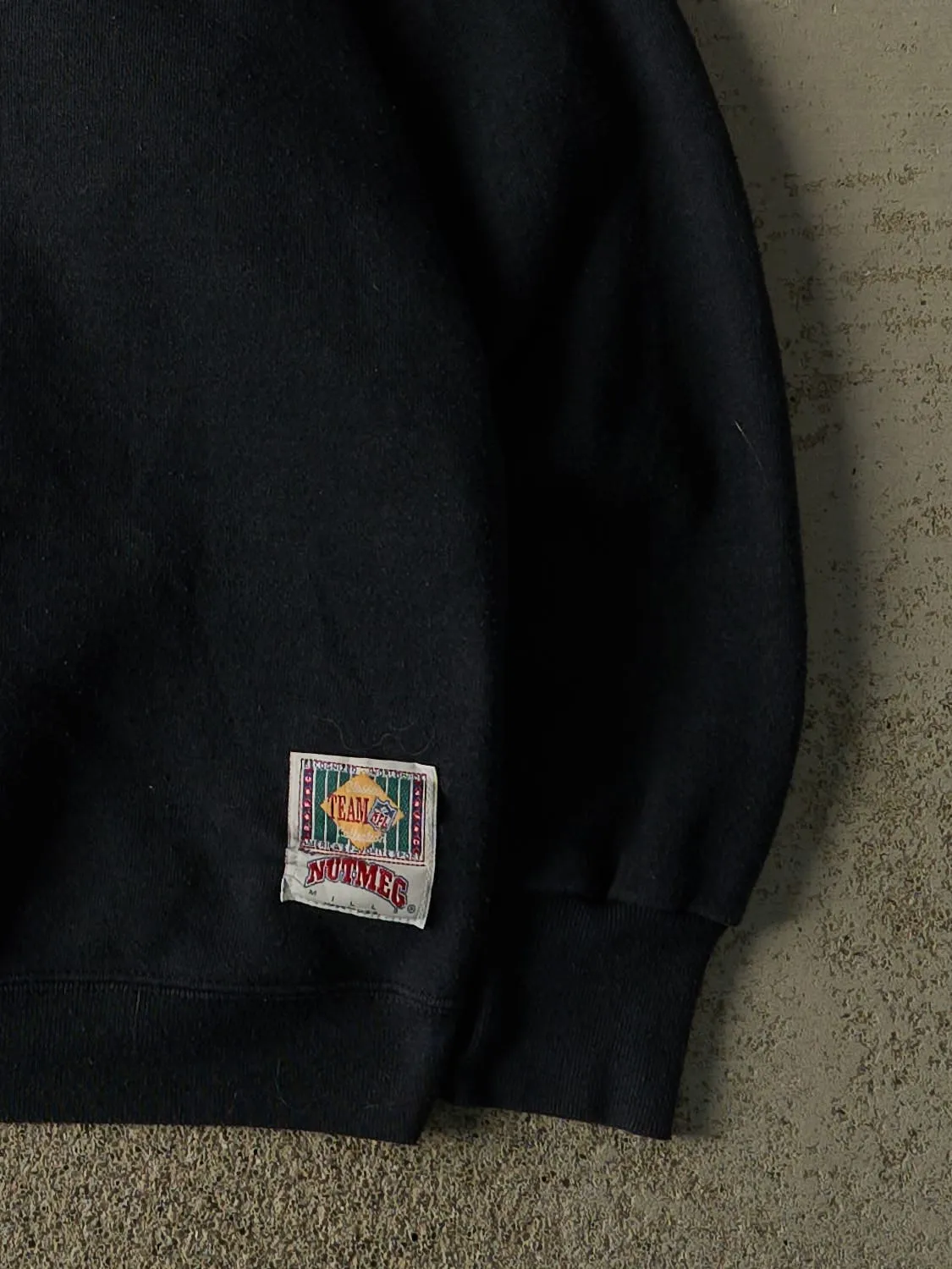 Vintage 90s Black Oakland Raiders Embroidered Crewneck (L/XL) sold by Rebalance Vintage product image thumbnail 4