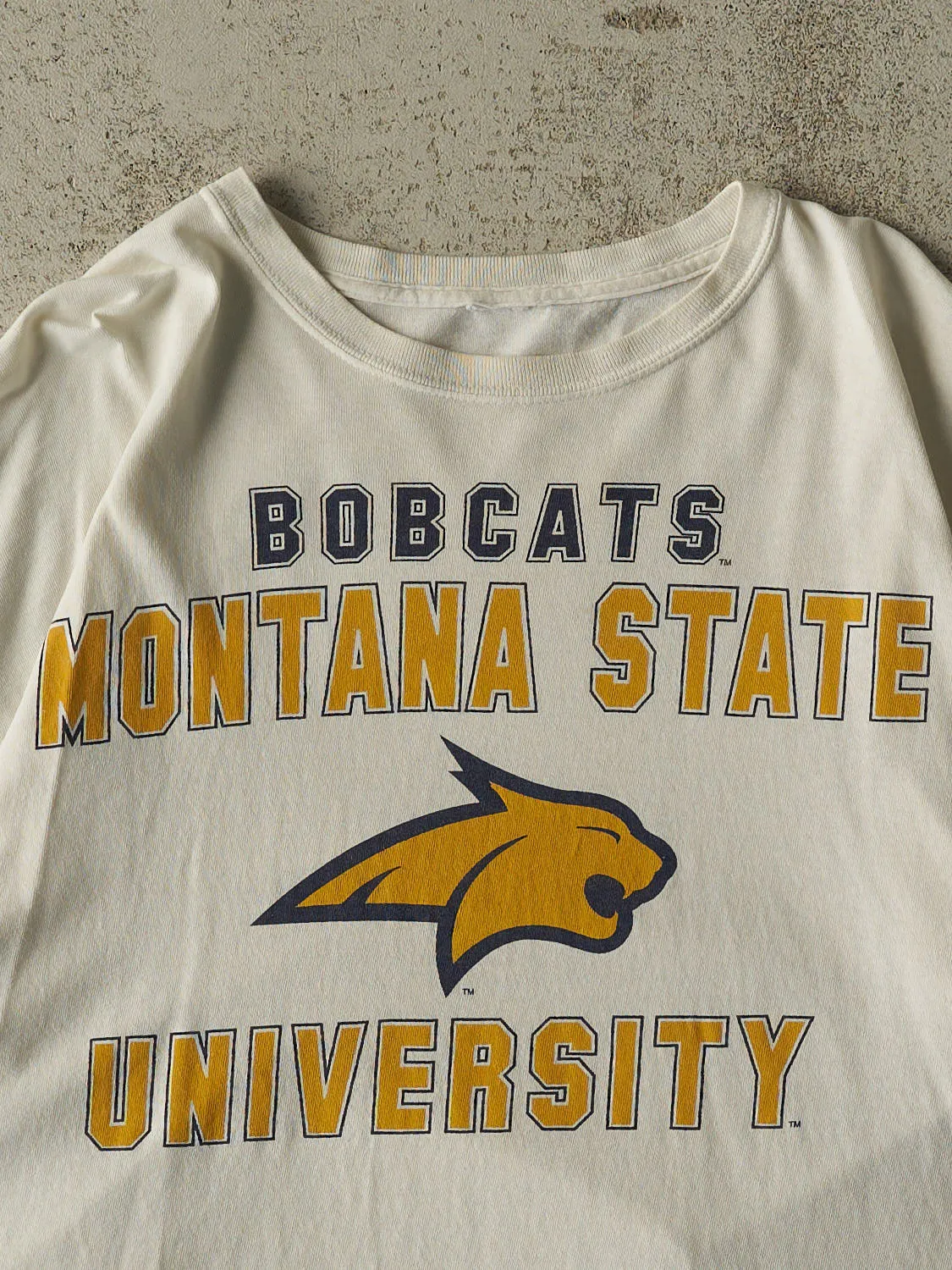 Vintage Y2K White Montana State University Bobcats Tee (L/XL) sold by Rebalance Vintage product image thumbnail 2