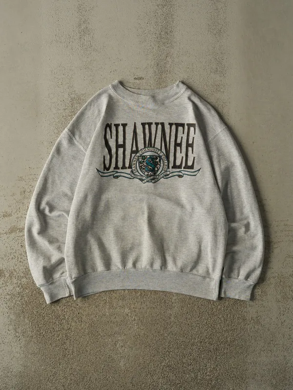 Vintage 90s Heather Grey Shawnee Community College Crewneck (M) made by Rebalance Vintage