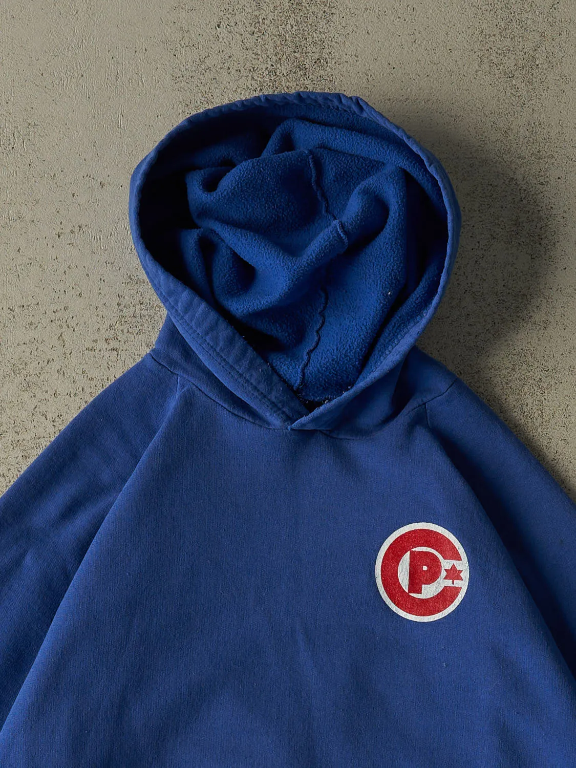 Vintage 90s Blue Logo Hoodie (L/XL) sold by Rebalance Vintage product image thumbnail 2
