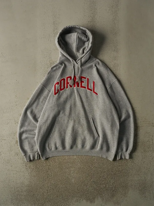Vintage 90s Grey Cornell University Embroidered Hoodie (XL) made by Rebalance Vintage