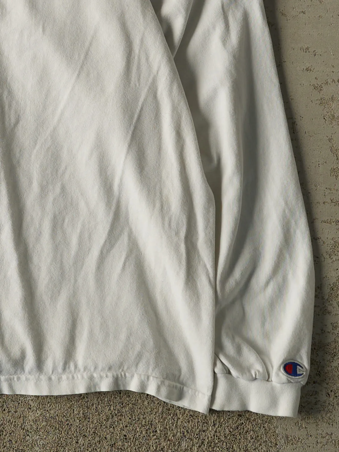 Vintage 90s White University of Oregon x Champion Long Sleeve (L/XL) sold by Rebalance Vintage product image thumbnail 3