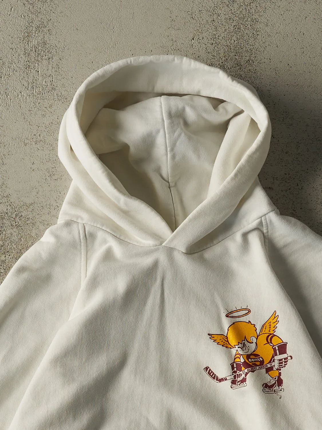 Vintage 90s White St. Albert Saints Hoodie (M) sold by Rebalance Vintage product image thumbnail 2