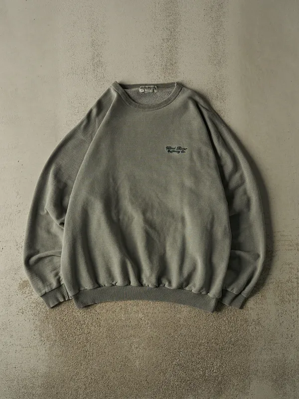 Vintage 90s Washed Green Wind River Embroidered Crewneck (XXL) made by Rebalance Vintage