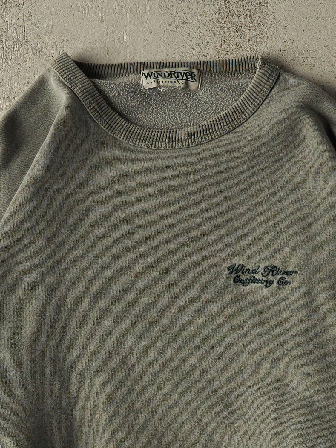 Vintage 90s Washed Green Wind River Embroidered Crewneck (XXL) sold by Rebalance Vintage product image thumbnail 2