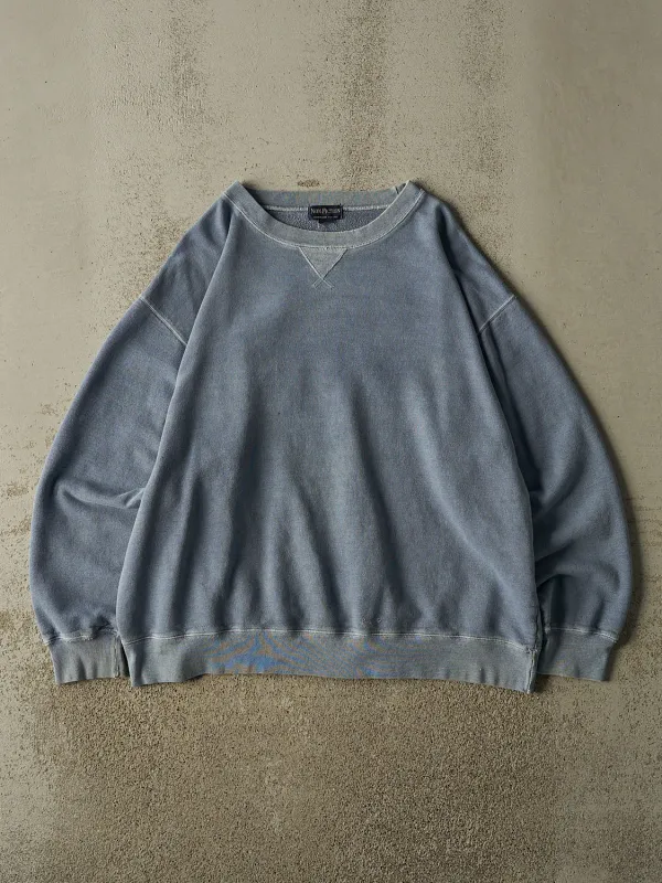 Vintage 90s Washed Blue Non-Fiction Blank Crewneck (XL) made by Rebalance Vintage