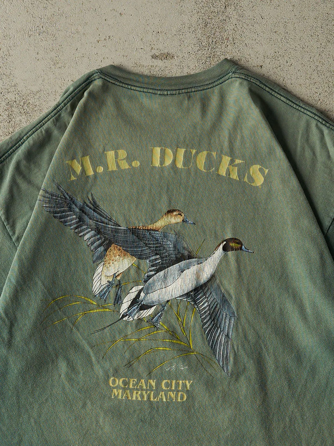 Vintage 01' Sun Faded Green M.R. Ducks Ocean City Maryland Tee (XL/XXL) sold by Rebalance Vintage product image thumbnail 5