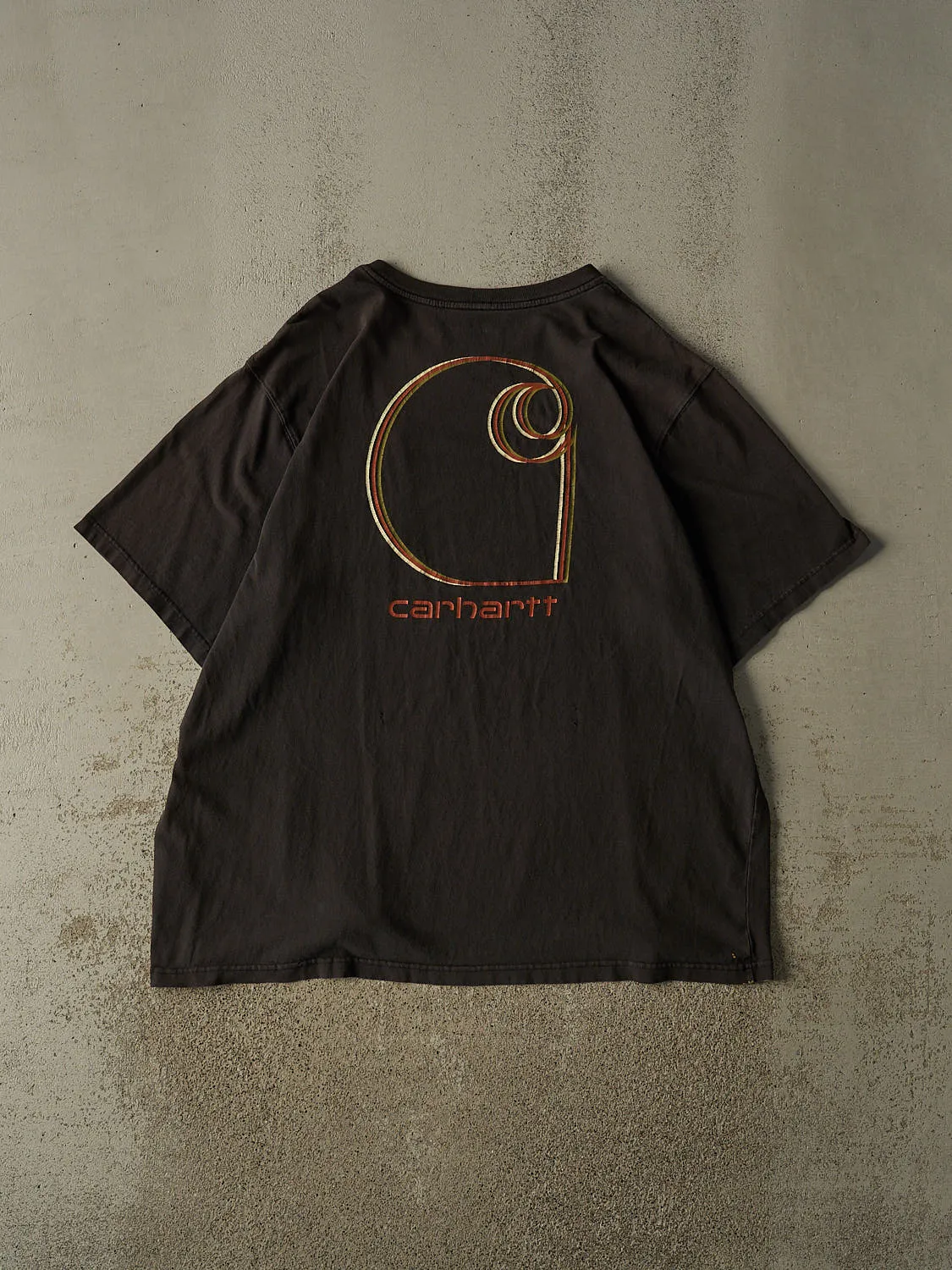 Vintage Y2K Sun Faded Black Carhartt Pocket Tee (XXL/XXXL) sold by Rebalance Vintage product image thumbnail 2