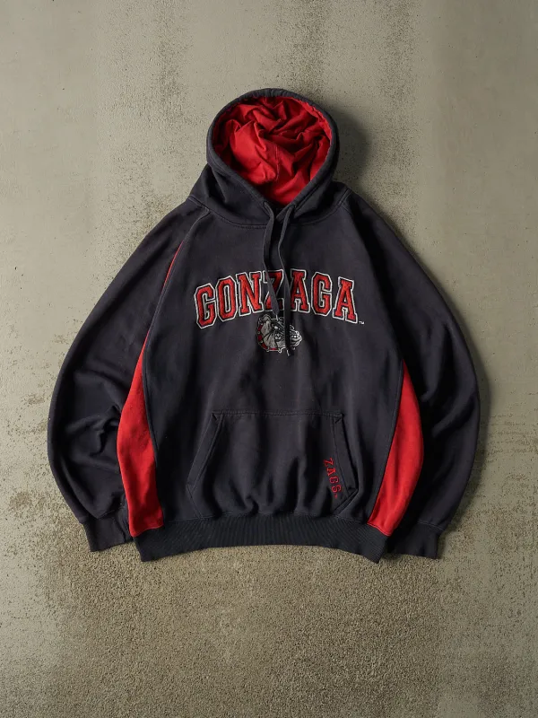 Vintage Y2K Faded Black Gonzaga University Embroidered Hoodie (L/XL) made by Rebalance Vintage