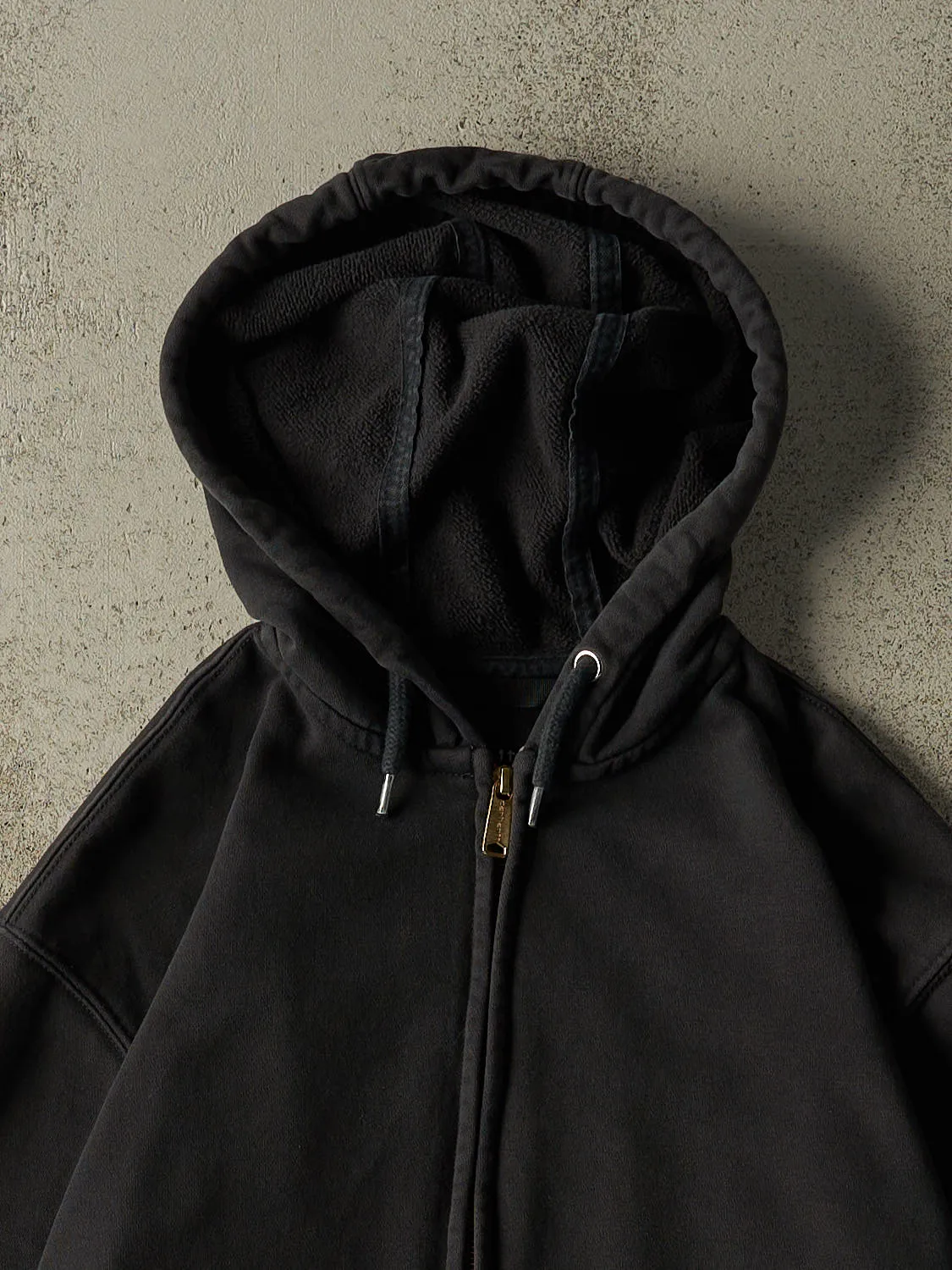 Vintage Y2K Faded Black Carhartt Zip Up Hoodie (M/L) sold by Rebalance Vintage product image thumbnail 2