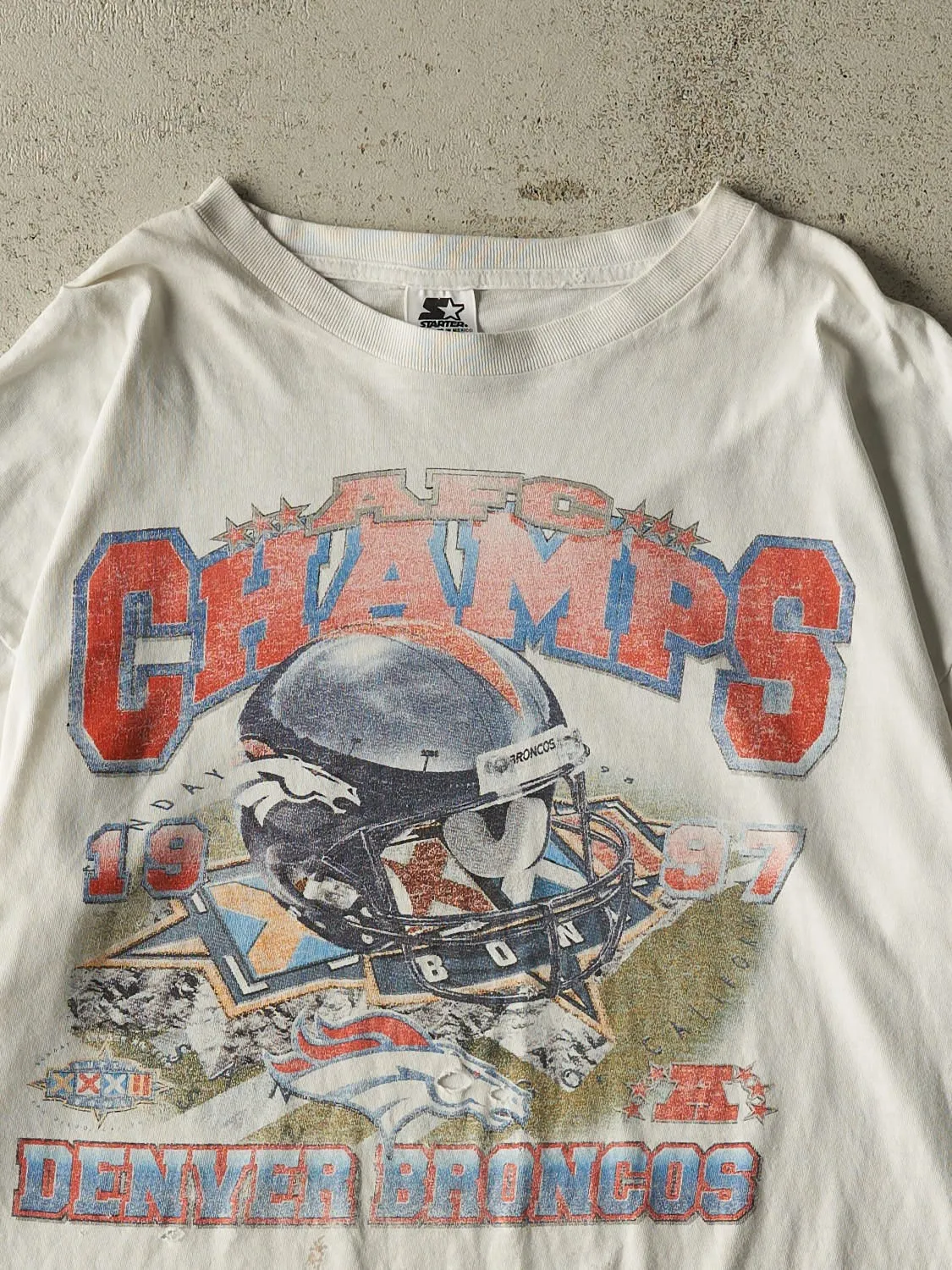 Vintage 97' White Denver Broncos AFC Champions Tee (L/XL) sold by Rebalance Vintage product image thumbnail 2