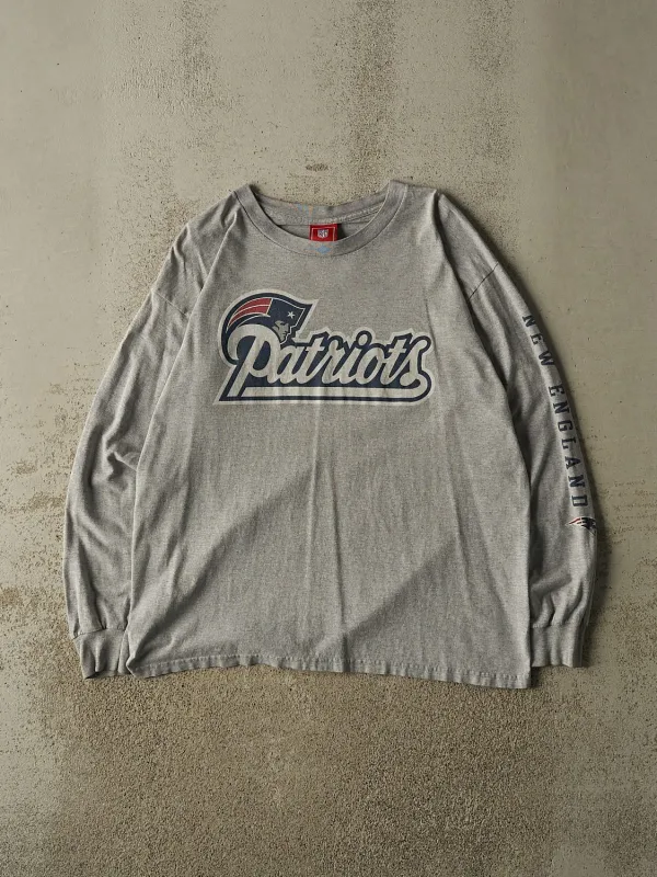 Vintage 90s Grey New England Patriots Long Sleeve (L) made by Rebalance Vintage