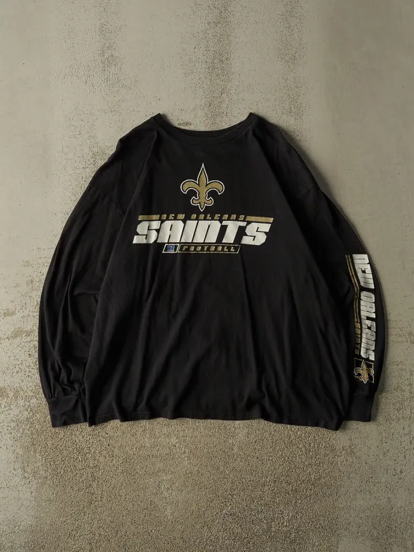 Vintage Y2K Black New Orleans Saints Long Sleeve (XL/XXL) made by Rebalance Vintage