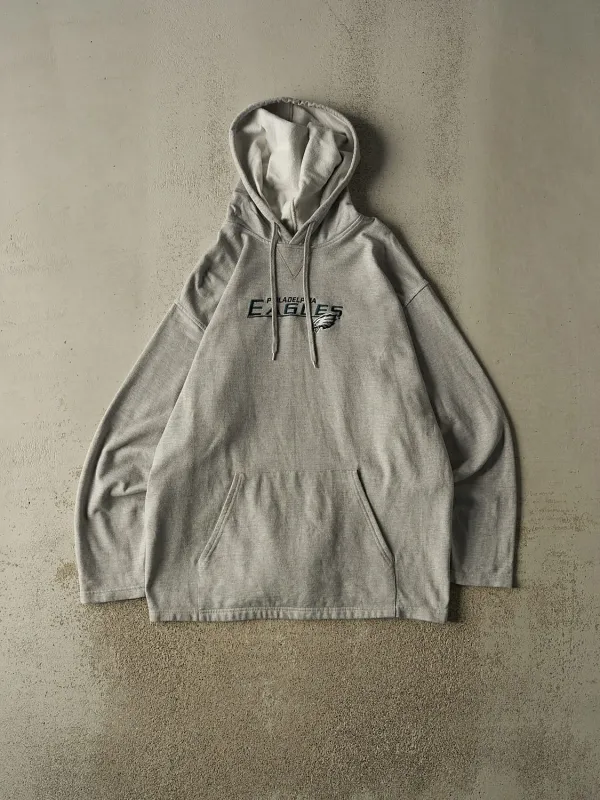 Vintage Y2K Grey Philadelphia Eagles Embroidered Hoodie (XL/XXL) made by Rebalance Vintage