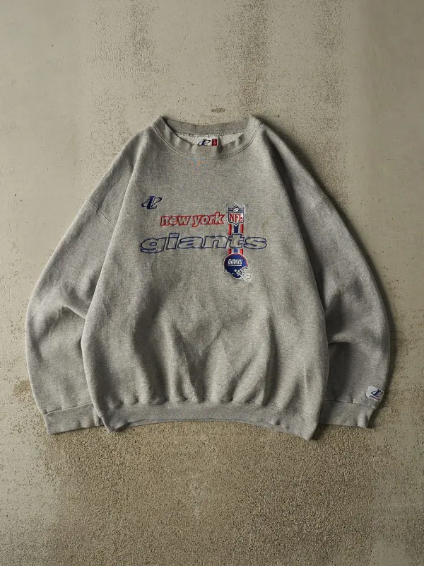 Vintage 90s Grey New York Giants Embroidered Crewneck (L/XL) made by Rebalance Vintage