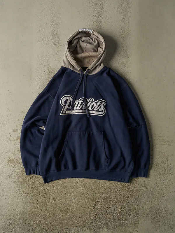 Vintage Y2K Navy Blue New England Patriots Embroidered Hoodie (XL) made by Rebalance Vintage