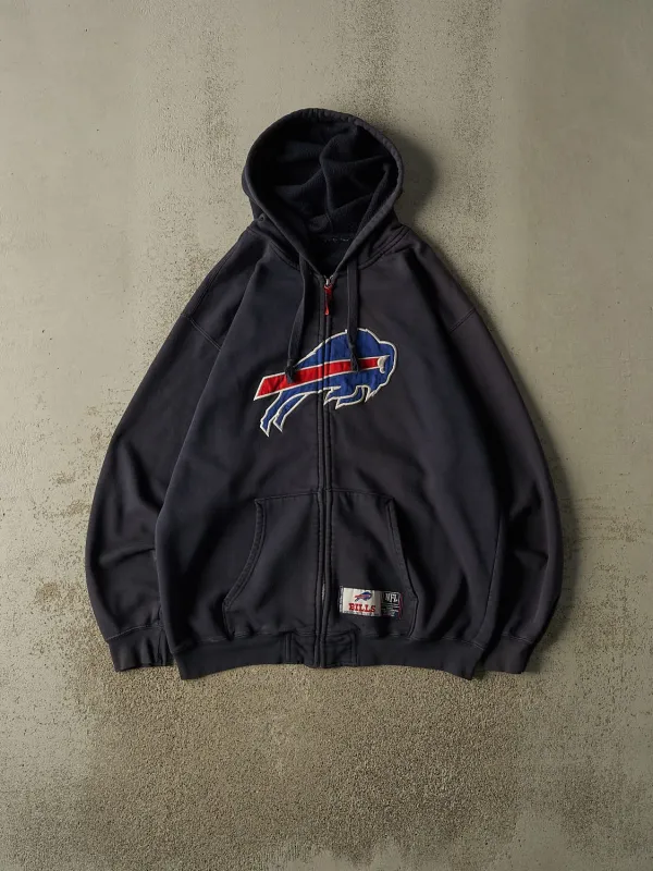Vintage 90s Navy Blue Buffalo Bills Zip Up Hoodie (XL/XXL) made by Rebalance Vintage