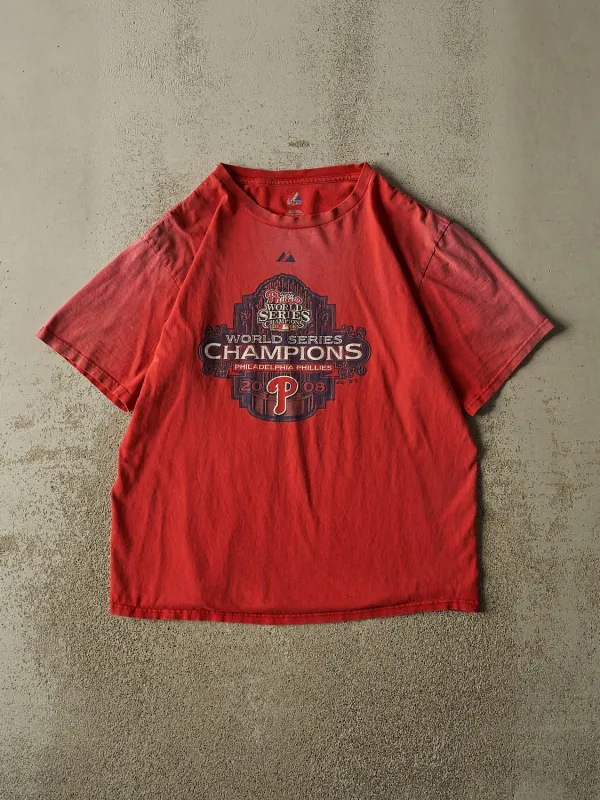 Vintage 08' Sun Faded Red Philadelphia Phillies World Series Champions Tee (L) made by Rebalance Vintage