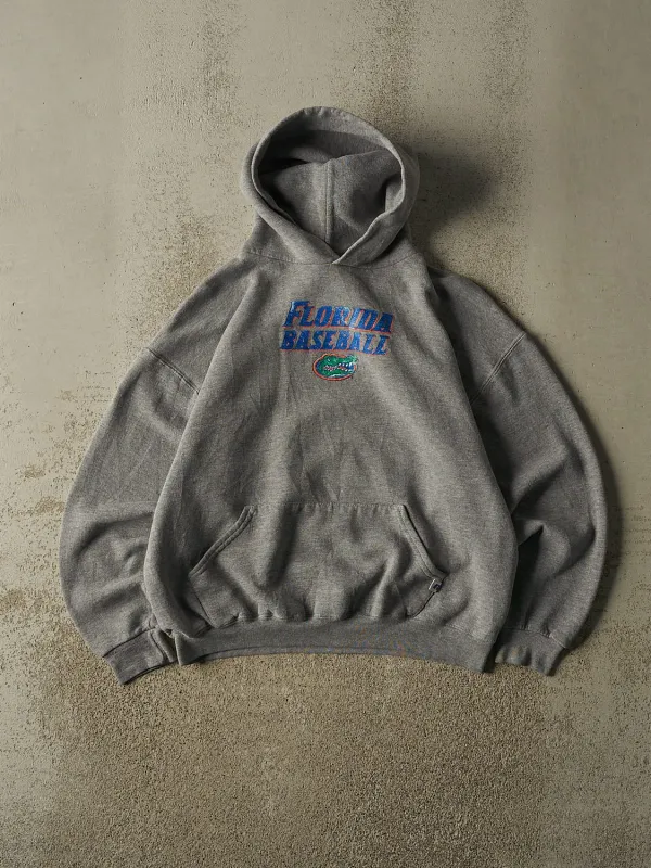 Vintage Y2K Grey Russell Athletic University of Florida Baseball Hoodie (S/M) made by Rebalance Vintage