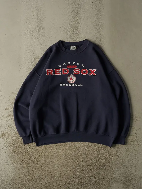 Vintage 00' Navy Blue Boston Red Sox Crewneck (XL/XXL) made by Rebalance Vintage