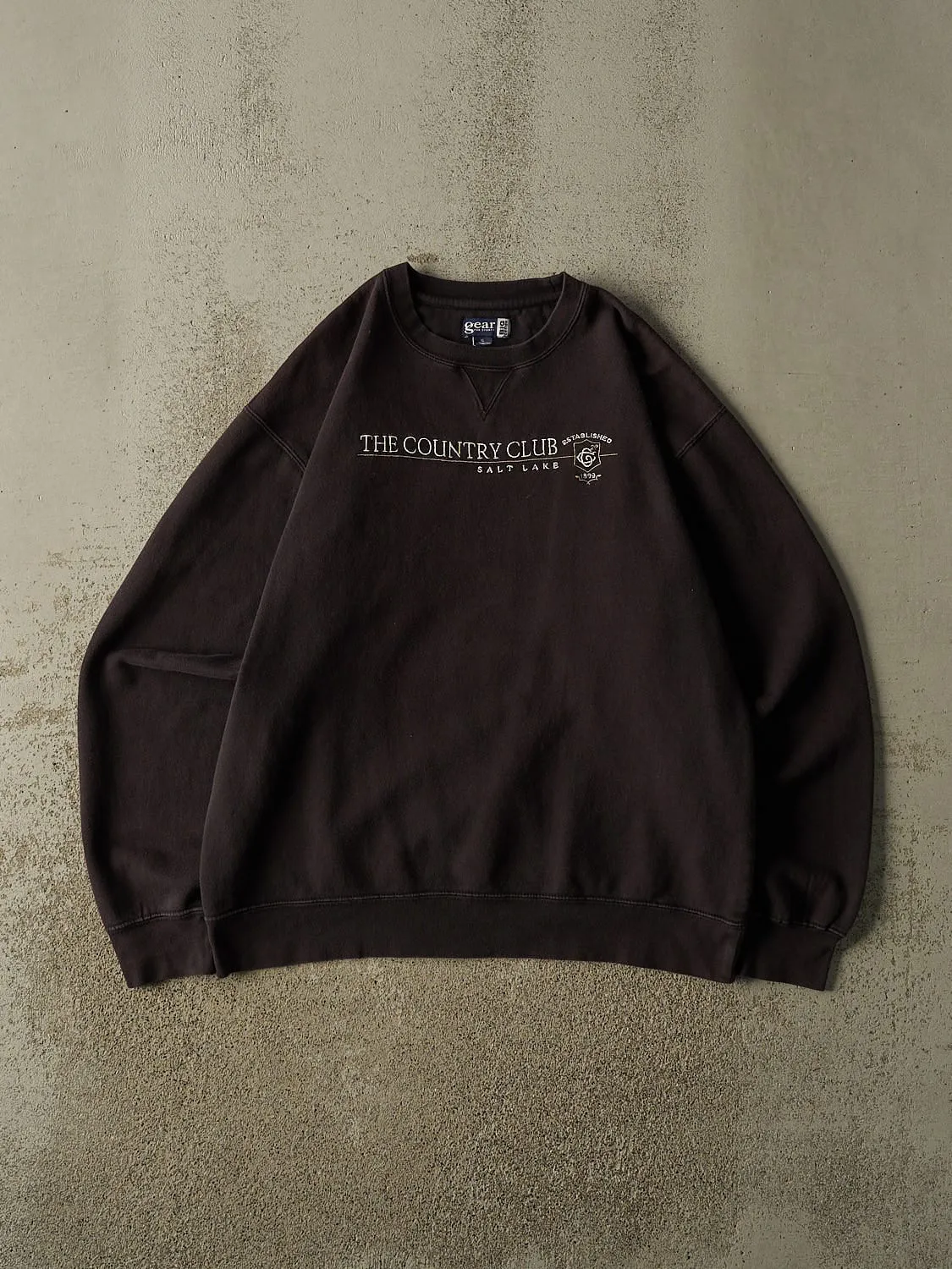 Vintage 90s Faded Black Salt Lake Country Club Crewneck (XL) sold by Rebalance Vintage