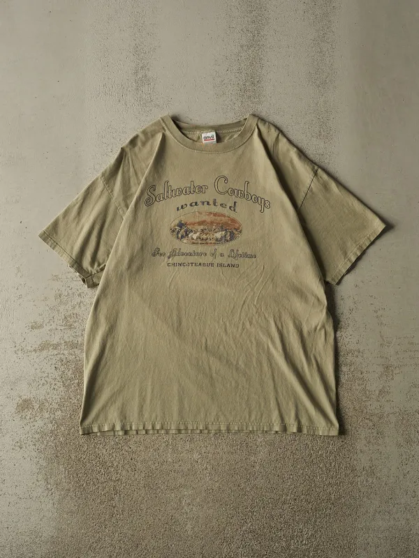 Vintage 90s Beige Saltwater Cowboys Tee (XL) made by Rebalance Vintage