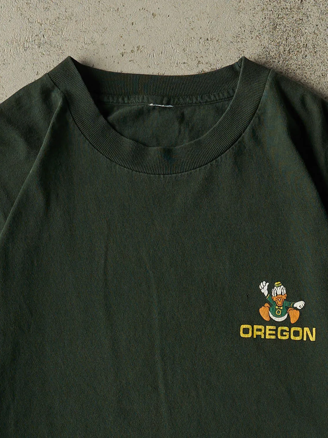Vintage 90s Green University of Oregon Ducks Tee (XL) sold by Rebalance Vintage product image thumbnail 2