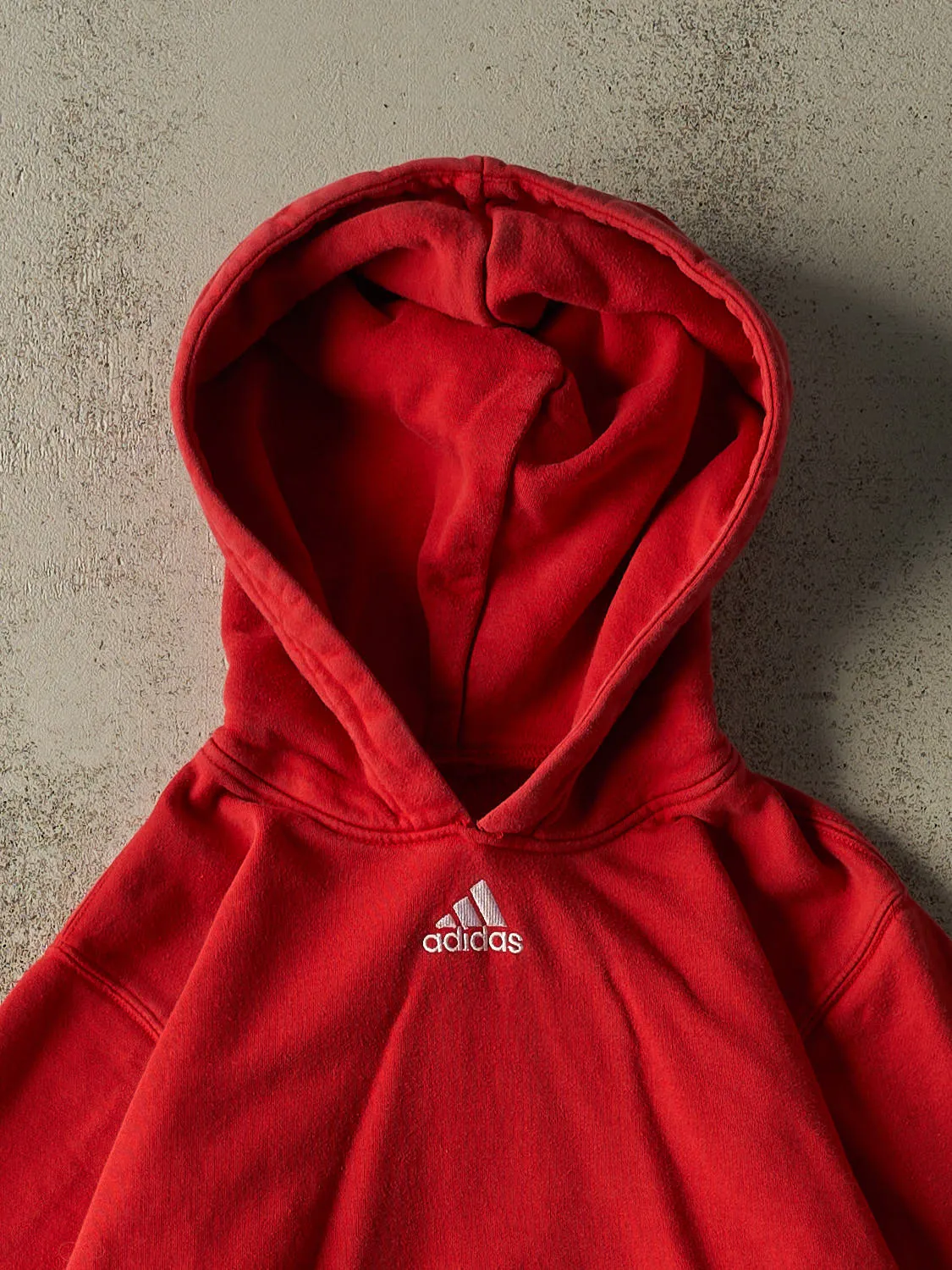 Vintage 90s Red Adidas Embroidered Logo Hoodie (S) sold by Rebalance Vintage product image thumbnail 2