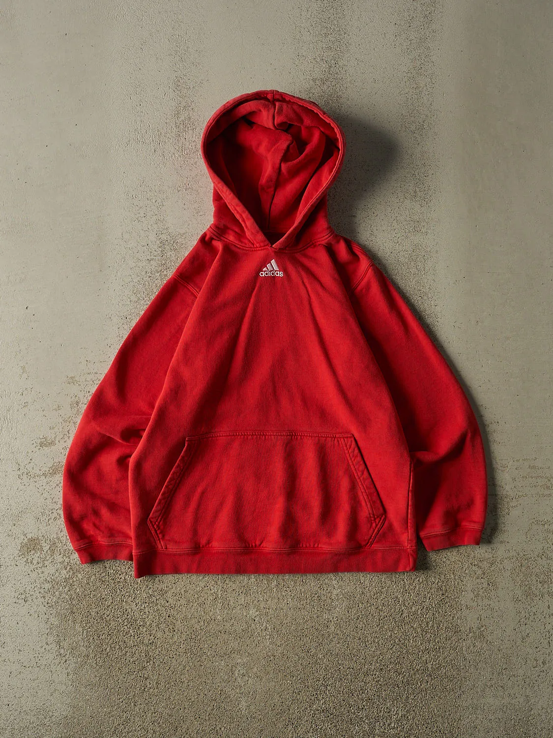 Vintage 90s Red Adidas Embroidered Logo Hoodie (S) sold by Rebalance Vintage