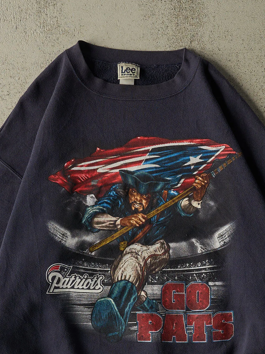 Vintage 90s Navy Blue New England Patriots Crewneck (XL) sold by Rebalance Vintage product image thumbnail 2