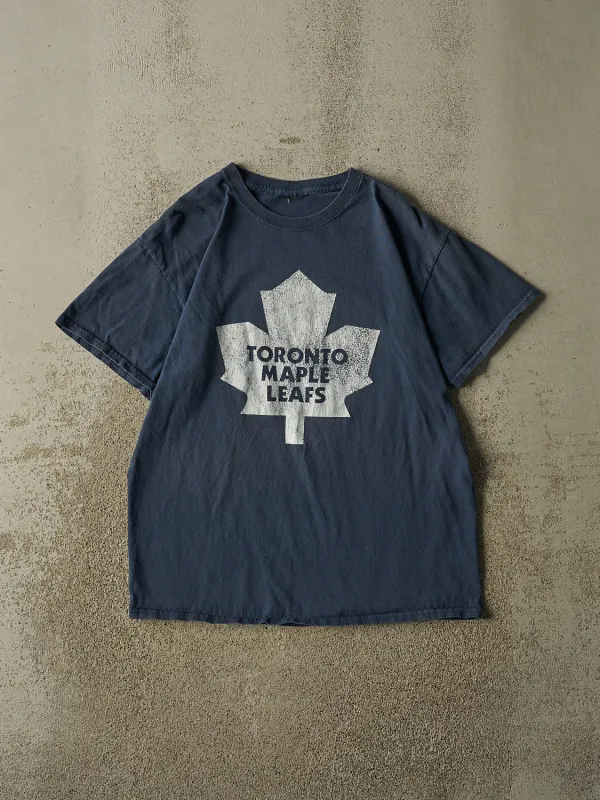 Vintage Y2K Navy Blue Toronto Maple Leafs #21 Salming Tee (L) made by Rebalance Vintage