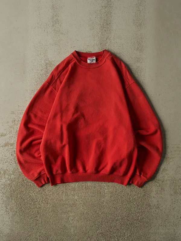 Vintage Y2K Red Blank Crewneck (M/L) made by Rebalance Vintage