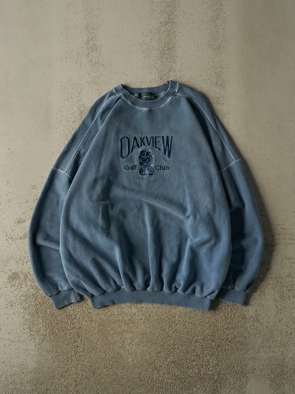 Vintage 90s Blue Oakview Golf Club Embroidered Crewneck (XXL) made by Rebalance Vintage