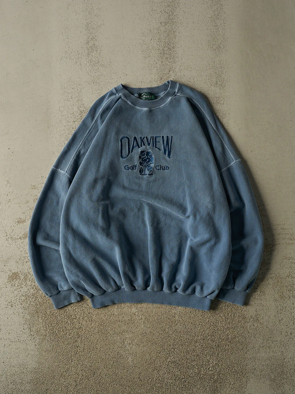 Vintage 90s Blue Oakview Golf Club Embroidered Crewneck (XXL) sold by Rebalance Vintage