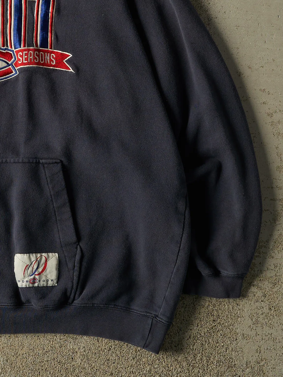 Vintage Y2K Navy Blue Montreal Canadiens 100th Season Embroidered Hoodie (XL) sold by Rebalance Vintage product image thumbnail 3