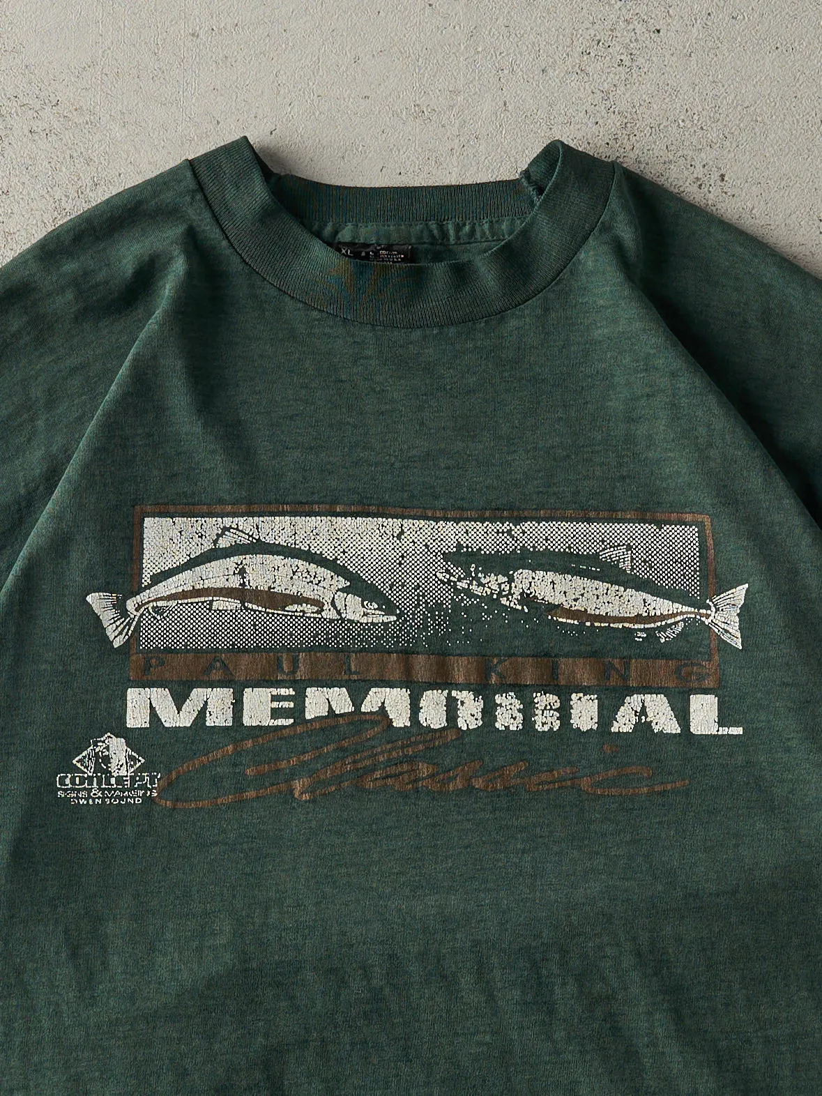 Vintage 90s Forest Green Paul King Memorial Classic Single Stitch Tee (M/L) sold by Rebalance Vintage product image thumbnail 2