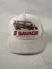 Vintage 80s Grey and White Savage Foam Trucker Hat sold by Rebalance Vintage