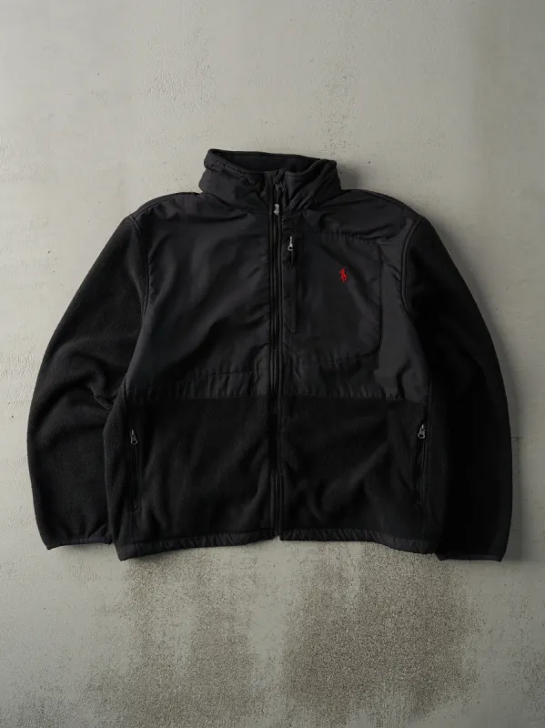 Vintage 90s Black Polo by Ralph Lauren Zip Up Fleece Jacket (L) sold by Rebalance Vintage