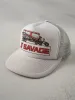 Vintage 80s Grey and White Savage Foam Trucker Hat sold by Rebalance Vintage