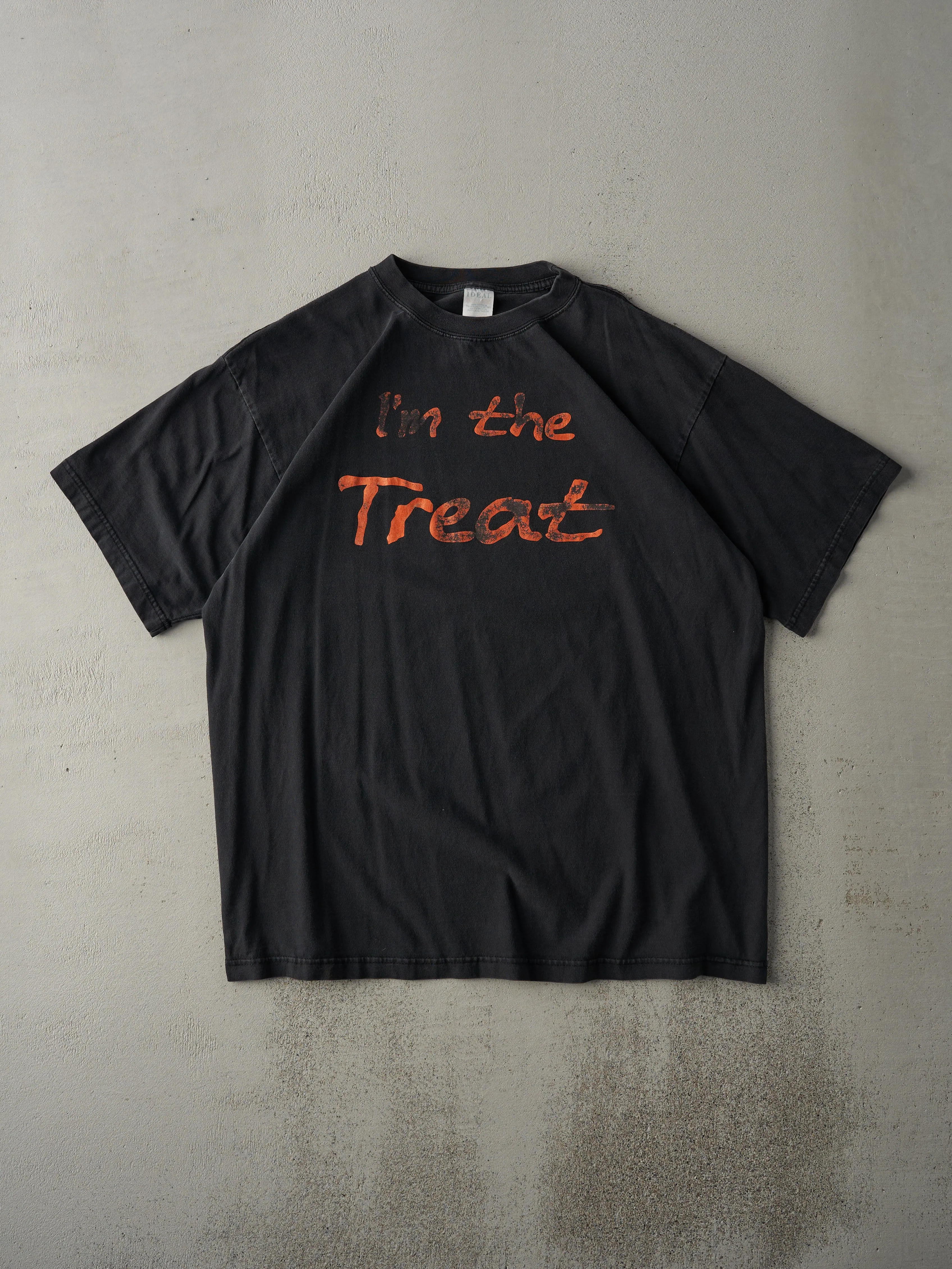 Vintage 90s Faded Black "I'm the Treat" Tee (L) sold by Rebalance Vintage