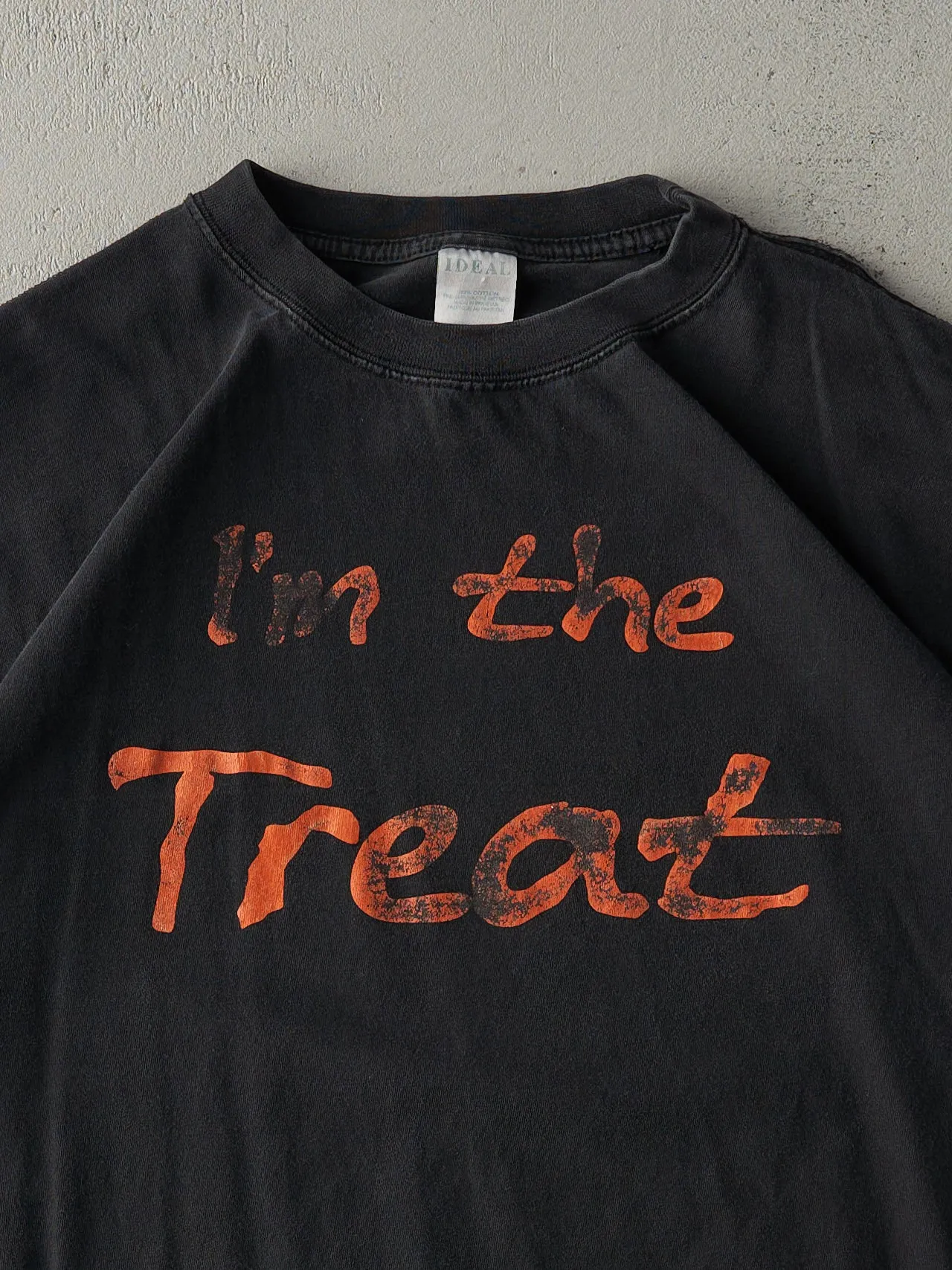 Vintage 90s Faded Black "I'm the Treat" Tee (L) sold by Rebalance Vintage product image thumbnail 2