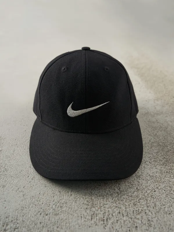 Vintage 90s Black Nike Swoosh Fitted Hat (7 1/8) sold by Rebalance Vintage