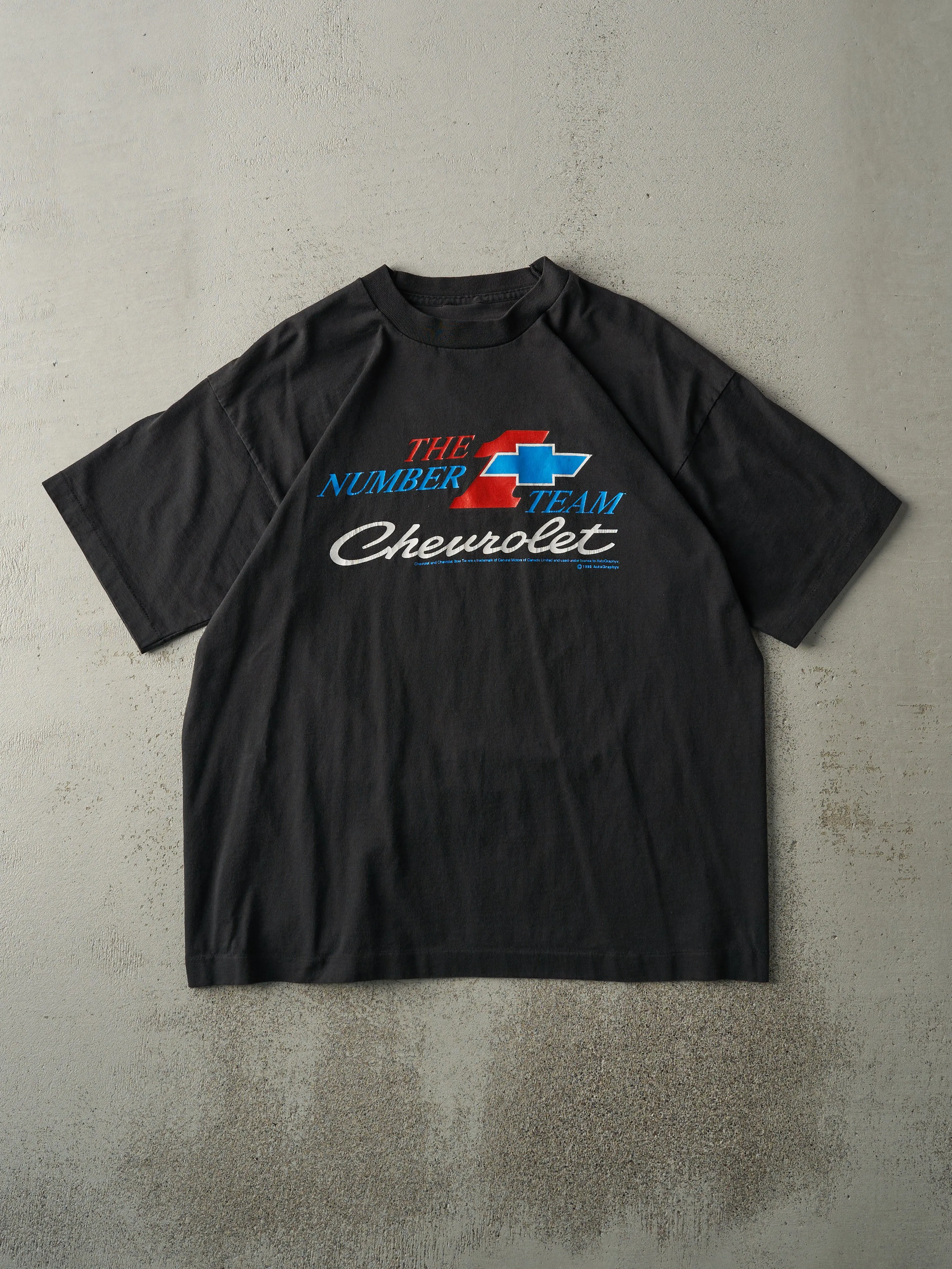 Vintage 95' Black Chevrolet "The Number 1 Team" Tee (M) sold by Rebalance Vintage