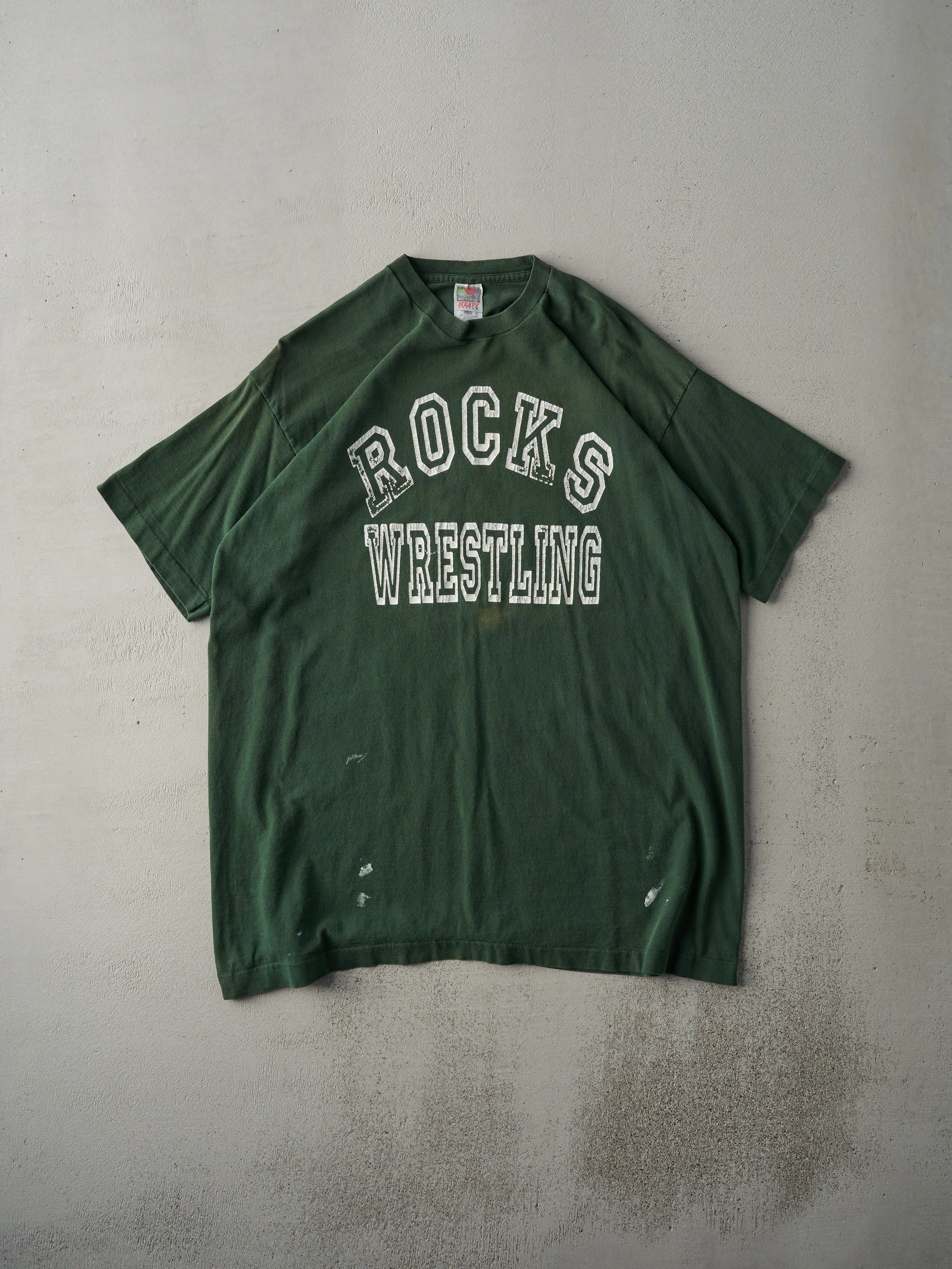 Vintage 90s Forest Green Rocks Wrestling Tee (XL) sold by Rebalance Vintage